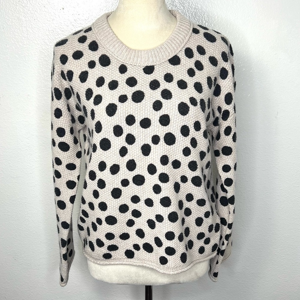MADEWELL New! Leopard Dot Wool Blend Pullover Sweater Flare Sleeve Size XS NWT - Picture 5 of 14